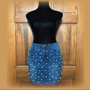Embellished Jean Skirt - Size 10